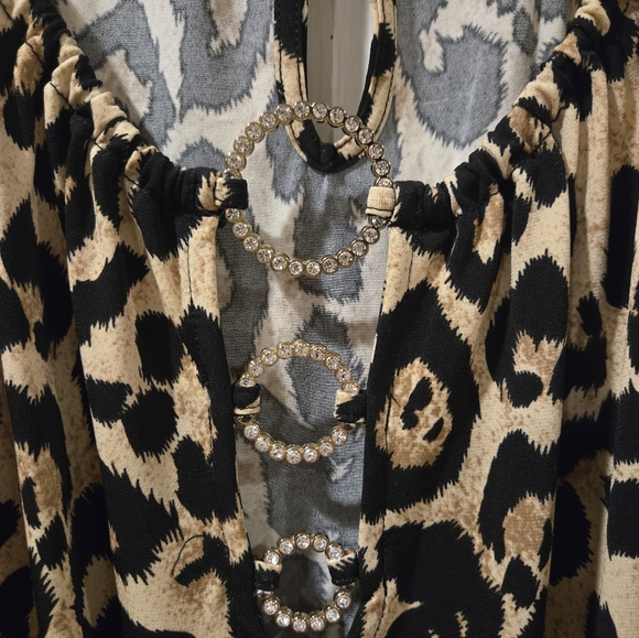 INC spaghetti strap leopard top XL - Picture 2 of 3